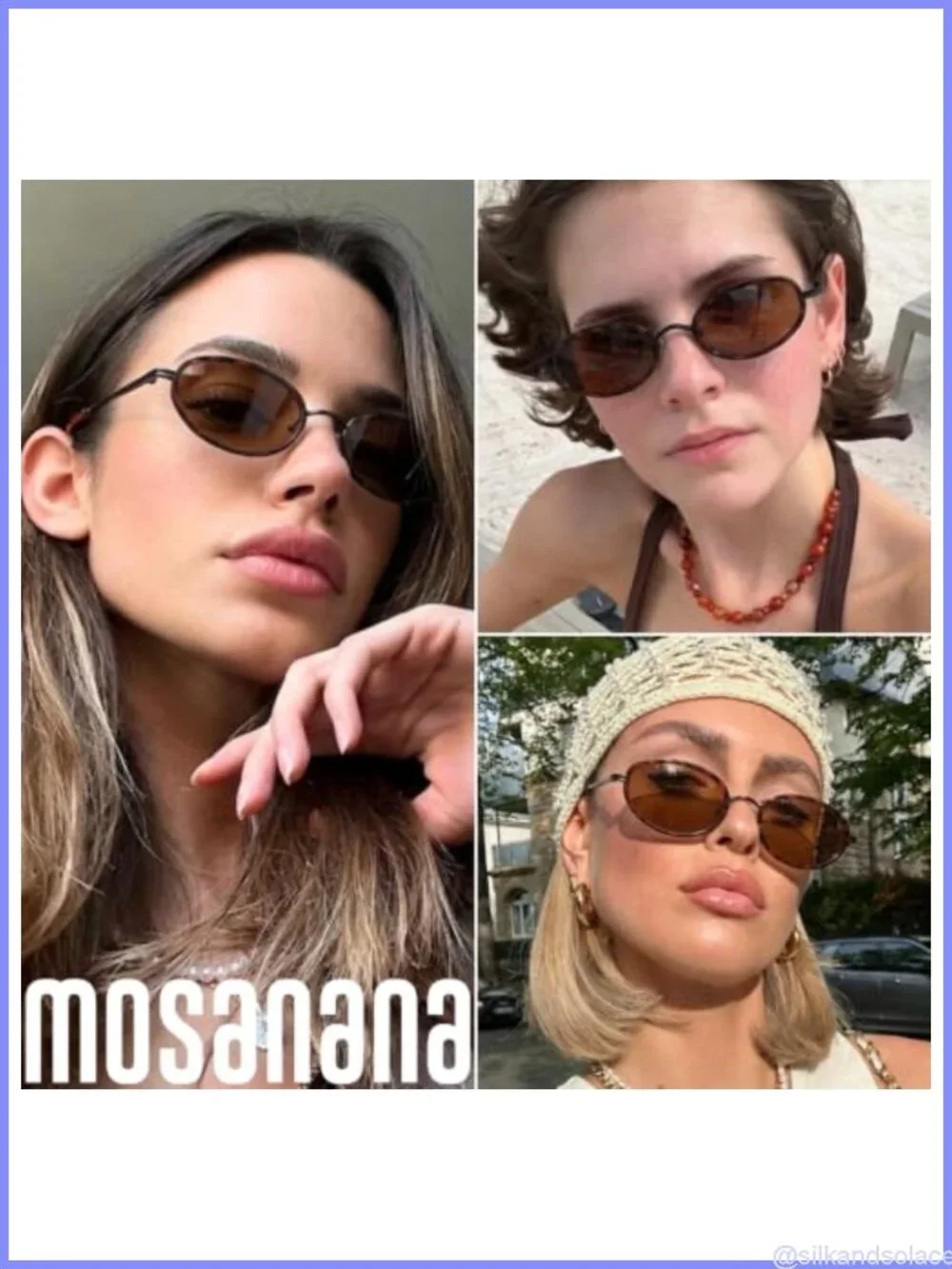 Retro Oval Sunglasses UV400 Slim Metal Frame Women Trendy